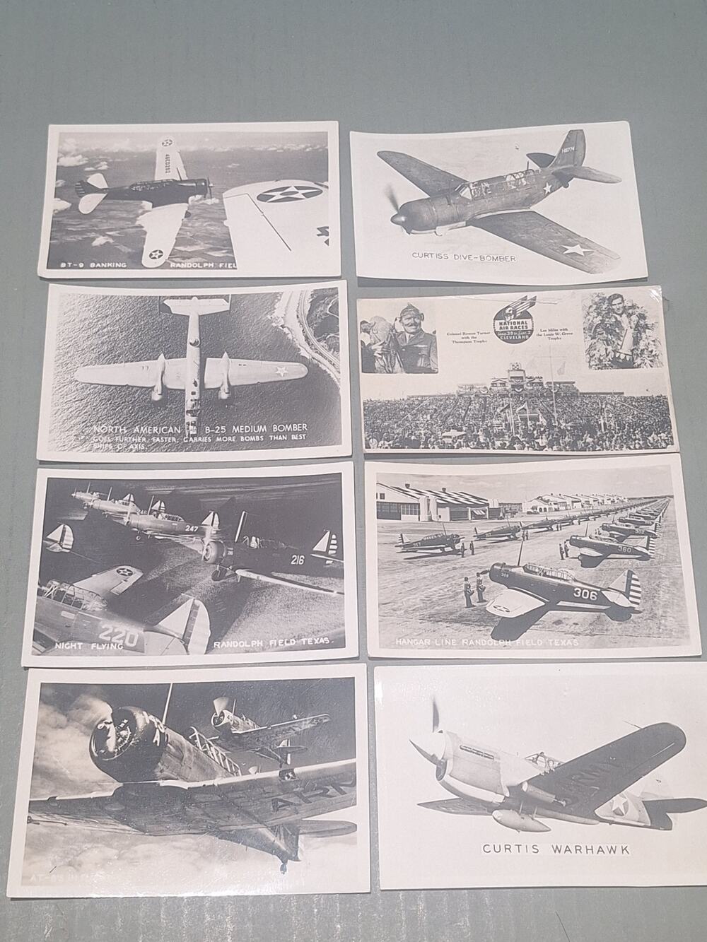 WWII Aircraft RPPC Lot of 8 EKC Randolph Field B-25 Warhawk 1935 Air Races